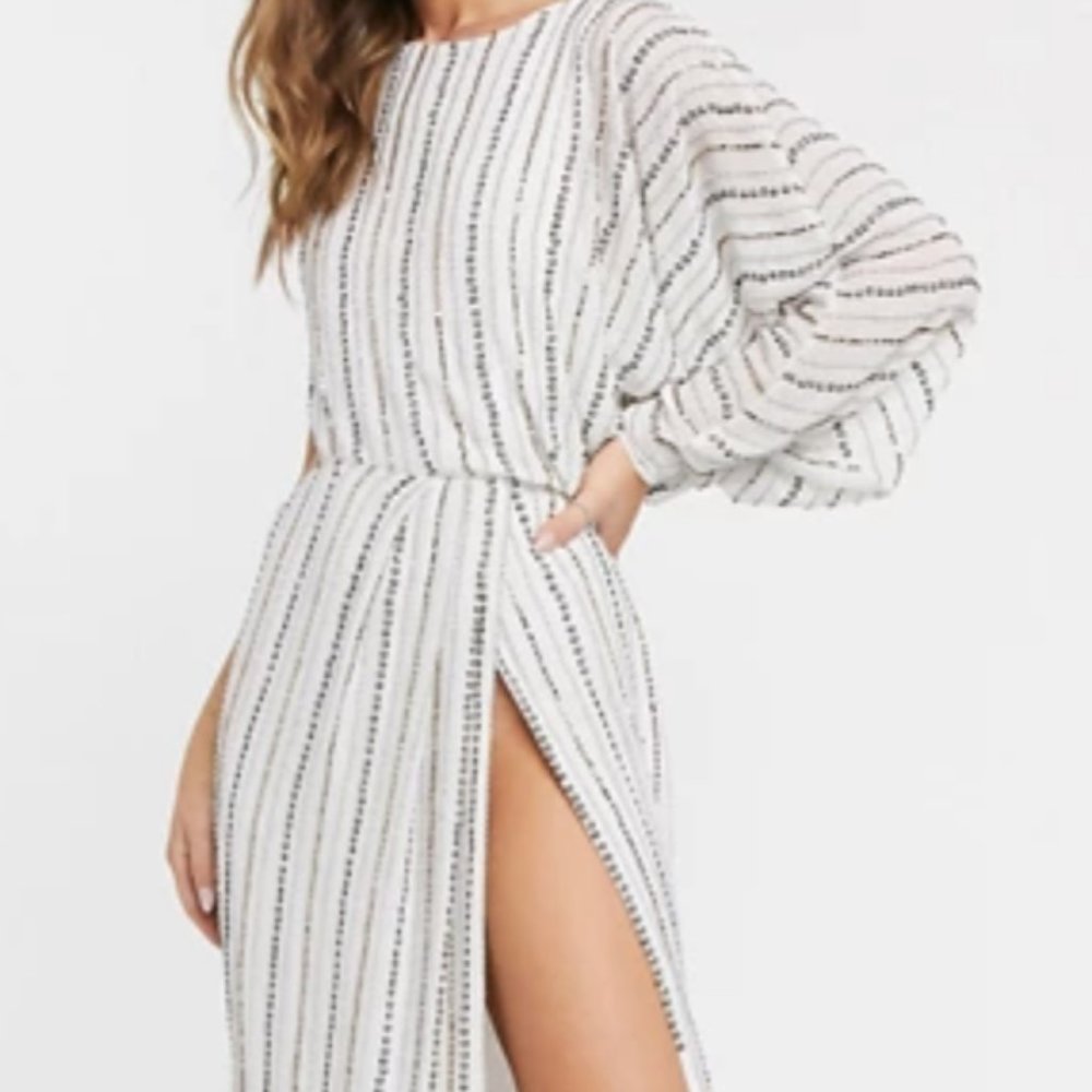 ASOS DESIGN studded linear midaxi dress, Sz 4